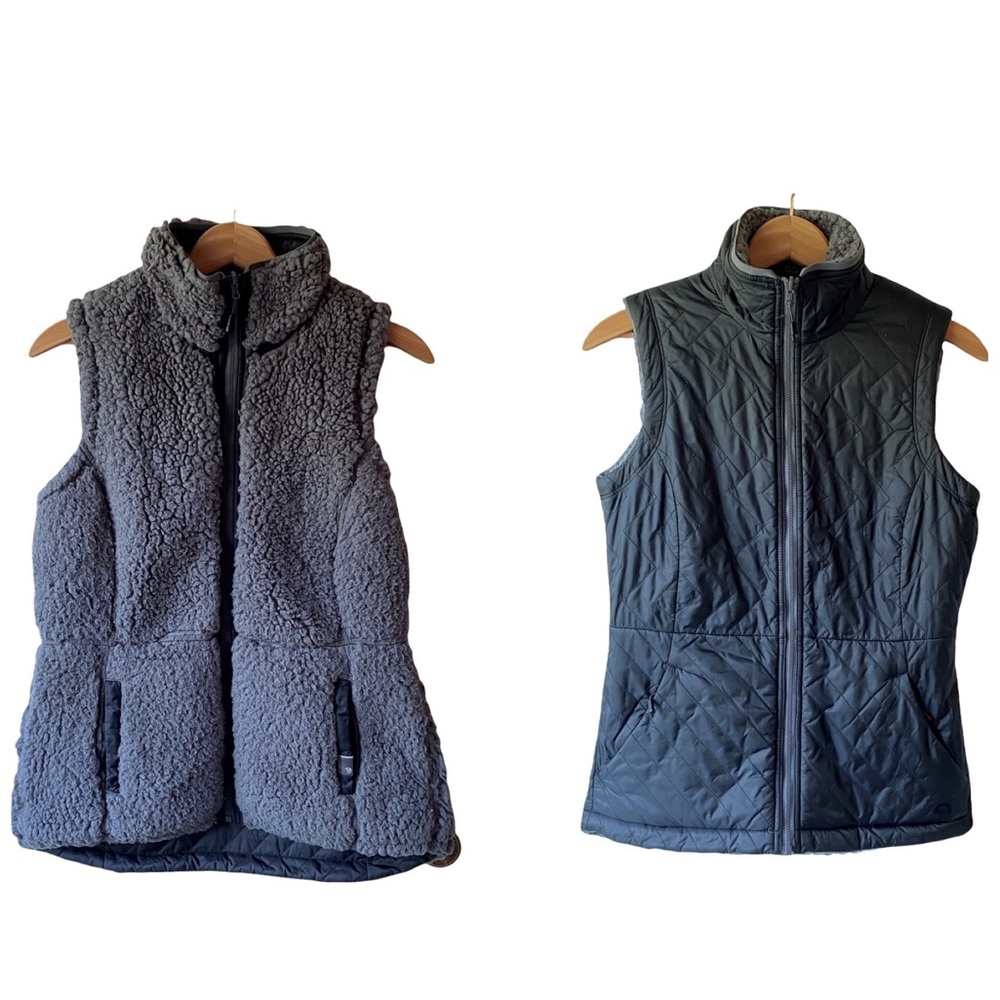 Mountain Hardwear Reversible Vest Quilted Black/Grey Sherpa Size XS